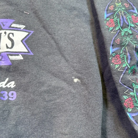 VTG y2k 100% Hardcore Biker Hoodie Sz XL Faded Worn Painted Floral Reno NV